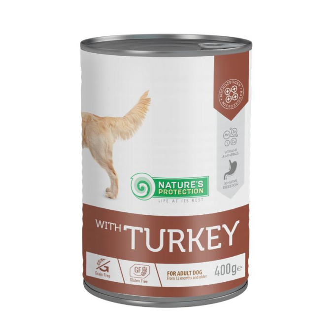 canned pet food for adult dogs with turkey